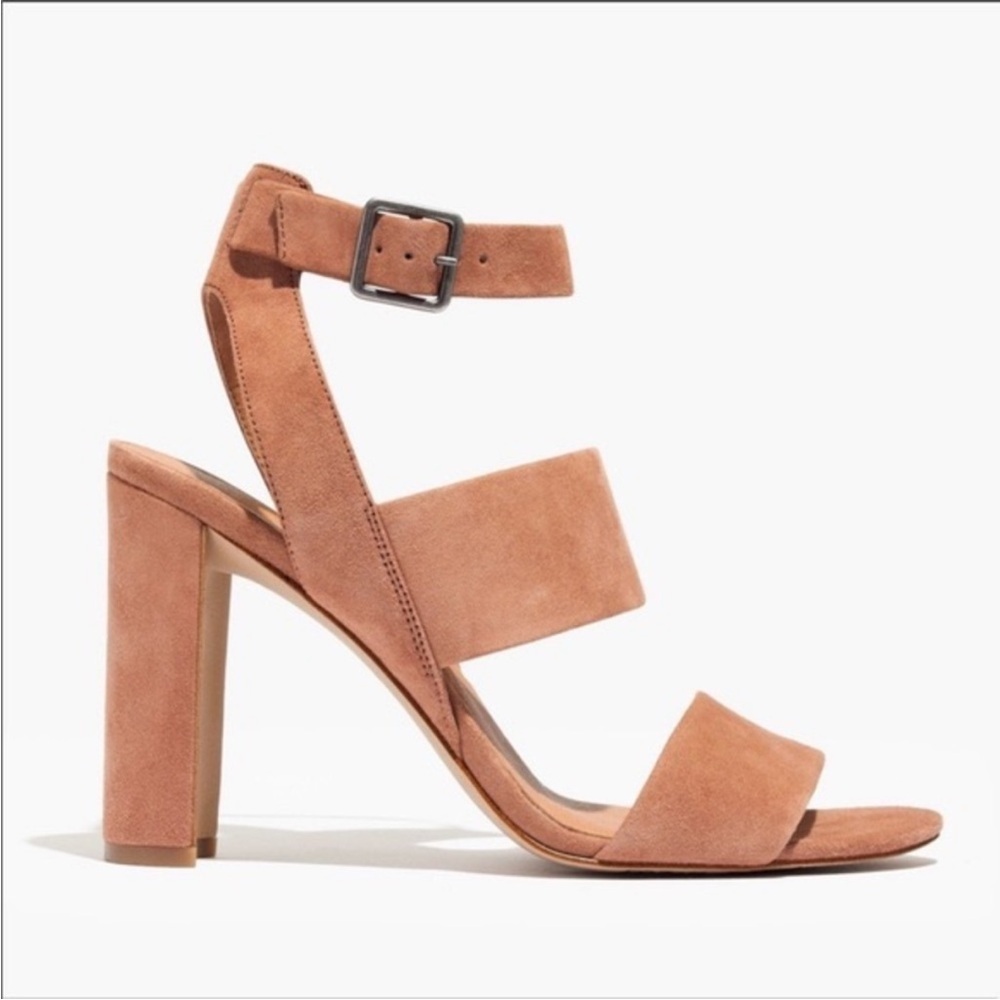 CLEAR OUT PRICE! Madewell The Octavia Sandal Dusty Rose Chunky Heels Size 7.5 - Picture 2 of 12